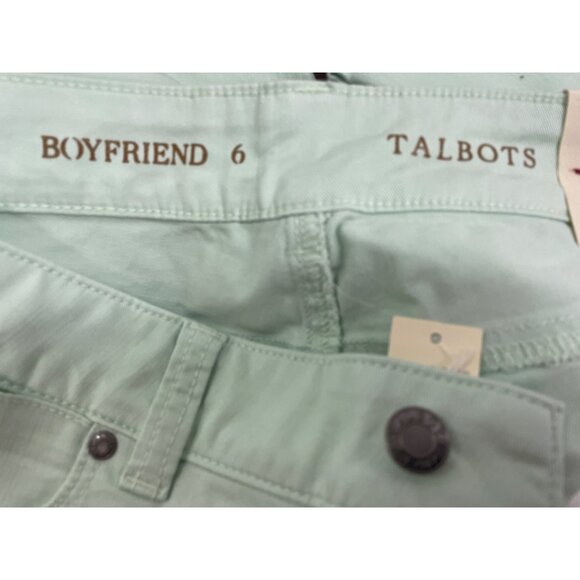 Talbots Womens Mint Green Capri Jeans Mid-Rise Slim Fit Size 6 - New - Picture 7 of 10